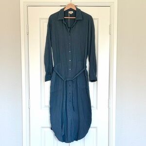 LOFT Cotton Gauze Midi Dress